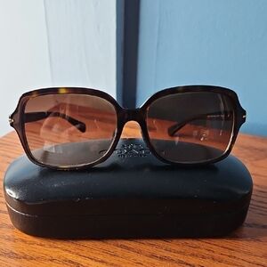 Coach Rectangular Tortoise Shell Sunglasses